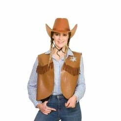 Cowboy Waistcoat Wild West Sheriff Rodeo Adults One Size -Snazaroo Sales AC 9325 F 1000 30334.1502794990.1100.1100