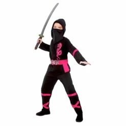 Kids Power Ninja Japanese Fighter Black Halloween Costume -Snazaroo Sales EB 3642 opt