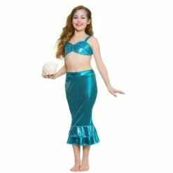 Magical Mermaid Girls Fancy Dress Costume Ariel Halloween