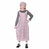 Victorian Girl Costume Floral Print Dress Mop Hat Historical -Snazaroo Sales EG 3644 opt