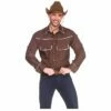 Adults Western Cowboy Shirt Brown Fancy Dress Wild West Stag -Snazaroo Sales EM 3268 1600 1 85867.1567693049.1100.1100