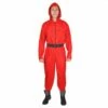 Adults Hooded Jumpsuit With Belt Red TV Game Fancy Dress -Snazaroo Sales EM 3285