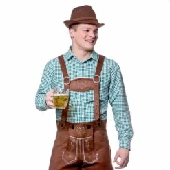 Mens Oktoberfest Shirt Checked Beer Festival Top Fancy Dress -Snazaroo Sales EM 3292 opt