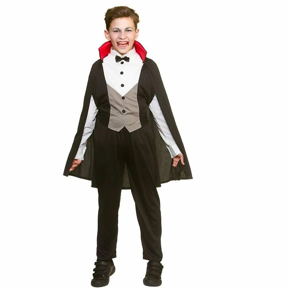 Bloodthirsty Vampire Childs Fancy Dress Costume Dracula Cape 3 Bloodthirsty Vampire Childs Fancy Dress Costume Dracula Cape