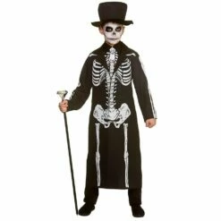 Childs Day Of The Dead Skeleton Halloween Fancy Dress Costume