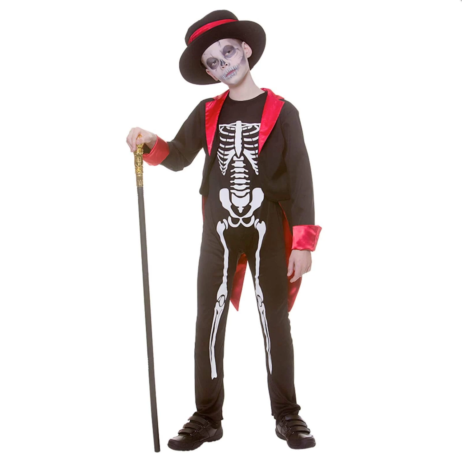 Mr Skelebones Boys Skeleton Costume Top Hat Tails Dancer 3 Mr Skelebones Boys Skeleton Costume Top Hat Tails Dancer
