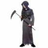 Boys Grim Reaper In Chains Halloween Costume Grey Hooded Robe -Snazaroo Sales HB 6561 opt