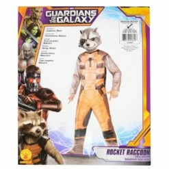 Guardians Rocket Raccoon Costume Kids Fancy Dress Jumpsuit Mask