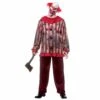 Mens Vintage Circus Clown With Mask Horror Costume Red Black 1 Mens Vintage Circus Clown With Mask Horror Costume Red Black -Snazaroo Sales HM 5557 opt