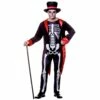 Mens Mr Skelebones Skeleton Jumpsuit Jacket Top Hat Fancy Dress -Snazaroo Sales HM 5558 opt
