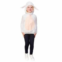 Childs Sheep Hooded Tabard Kids Animal Fancy Dress Age 3-5