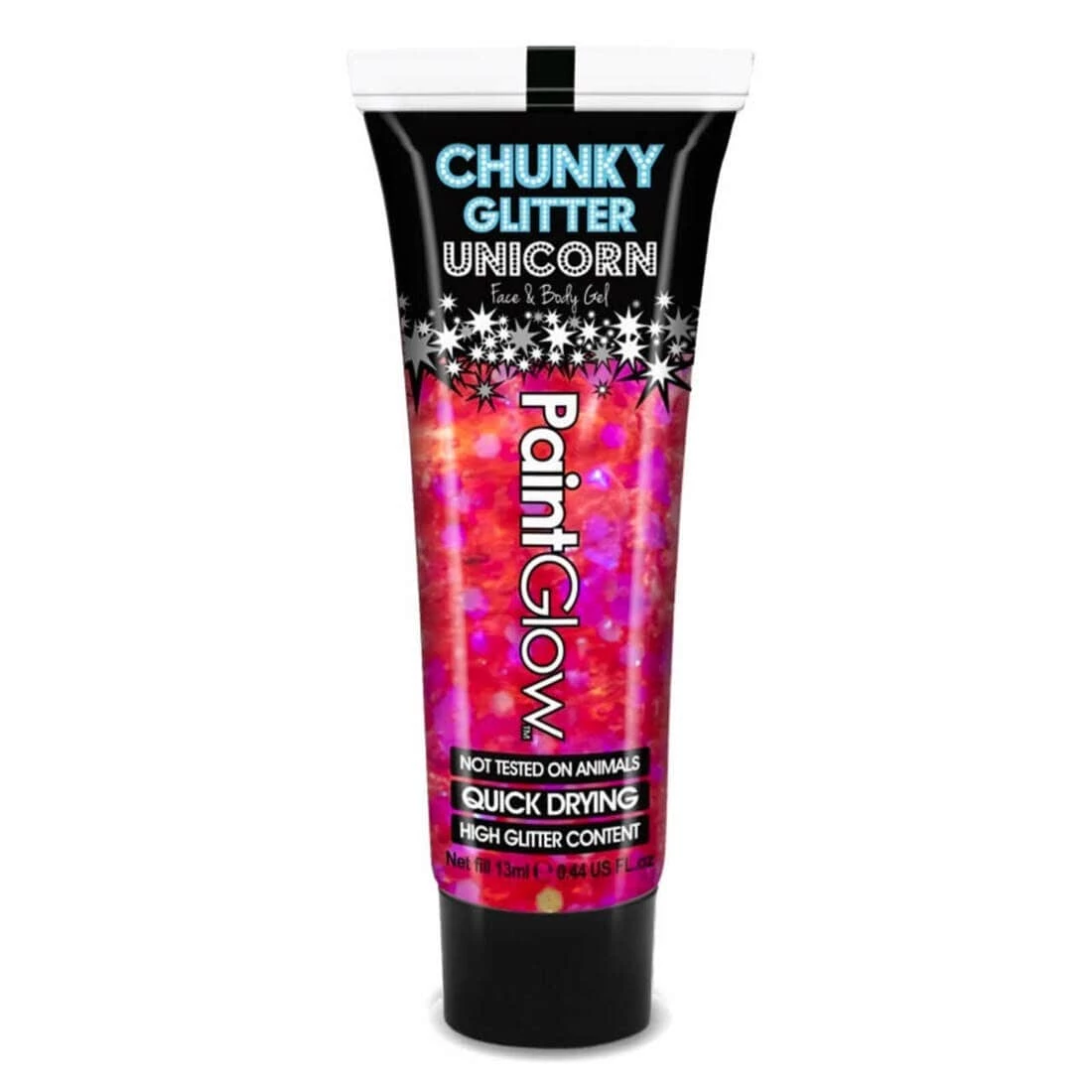 PaintGlow Chunky Glitter Face & Body Gel Quick Dry 13ml 4 PaintGlow Chunky Glitter Face & Body Gel Quick Dry 13ml - Image 2