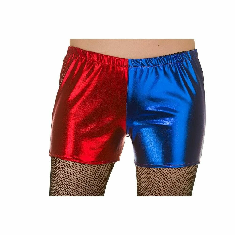 Shiny Hot Pants Red Blue Cheerleader Shorts Fancy Dress 3 Shiny Hot Pants Red Blue Cheerleader Shorts Fancy Dress