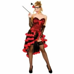 Womens Wild West Showgirl Fancy Dress Halloween Costume