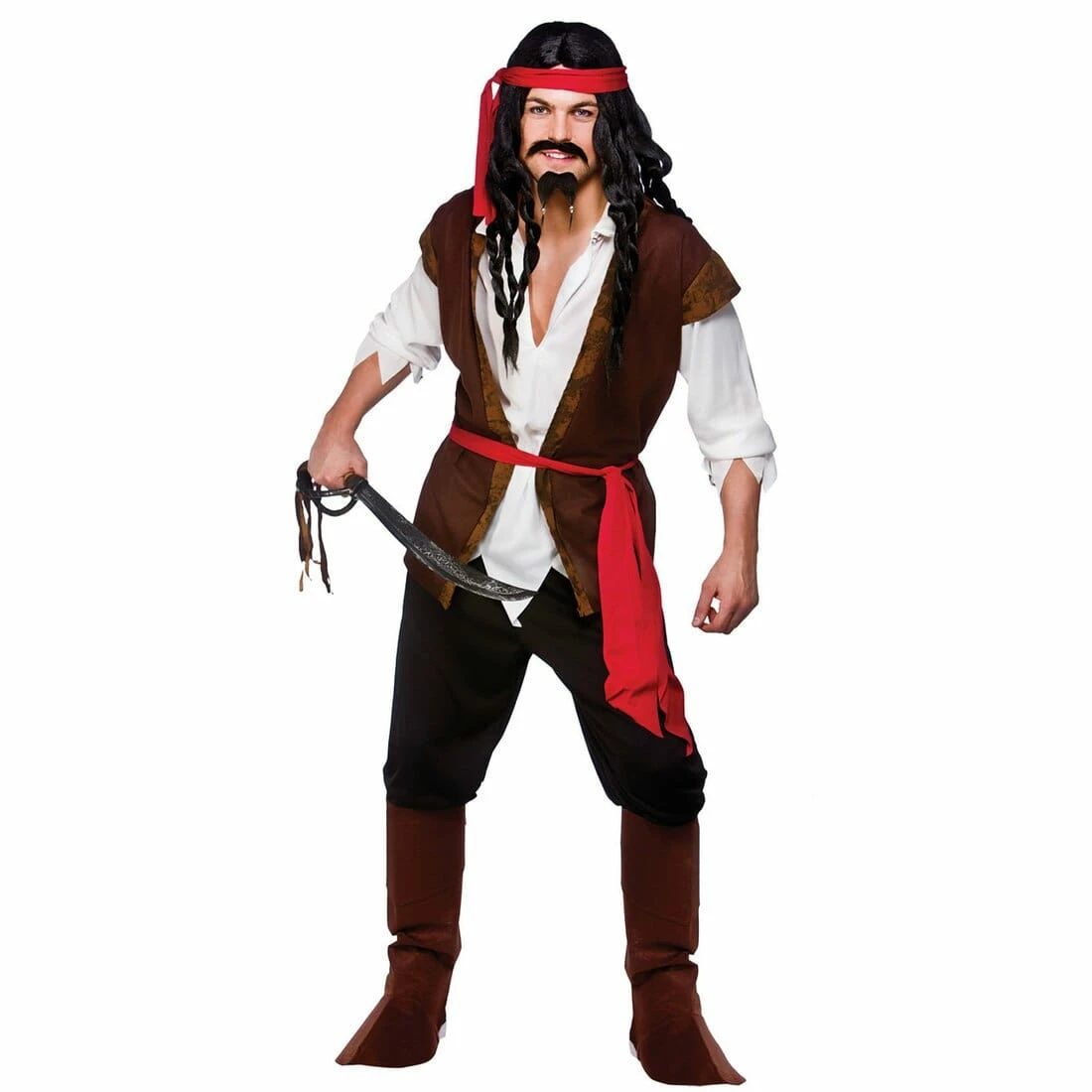 Mens Caribbean Pirate Captain Fancy Dress Halloween Costume 3 Mens Caribbean Pirate Captain Fancy Dress Halloween Costume
