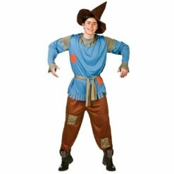 Mens Scarecrow Dorothy Wizard Fancy Dress Halloween Costume