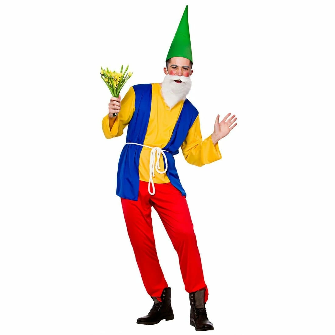 Mens Funny Garden Gnome Fancy Dress Halloween Costume 3 Mens Funny Garden Gnome Fancy Dress Halloween Costume