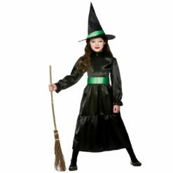 Girls Halloween Wicked Witch Costume Scary Fancy Dress