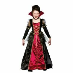 Girls Princess Vampira Fancy Dress Halloween Costume Party